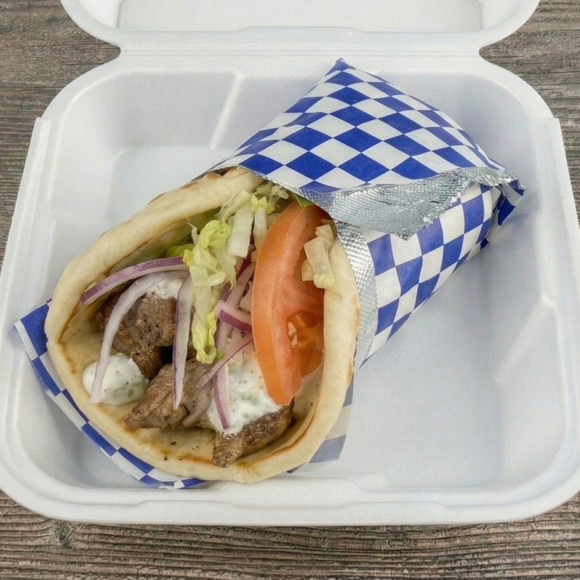 Lamb Souvlaki Wrap.