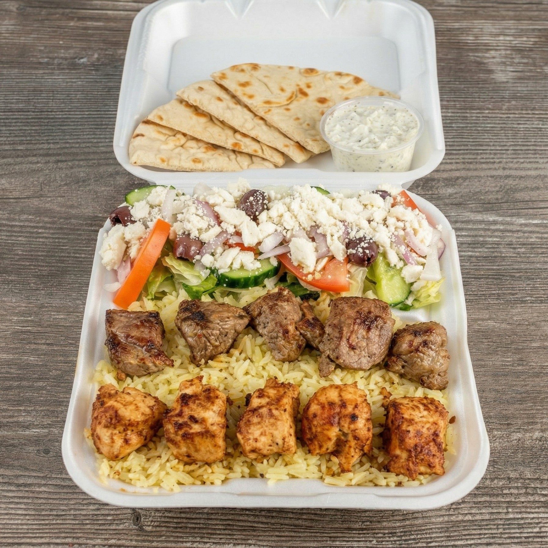 Lamb & Chicken Combo Plate.